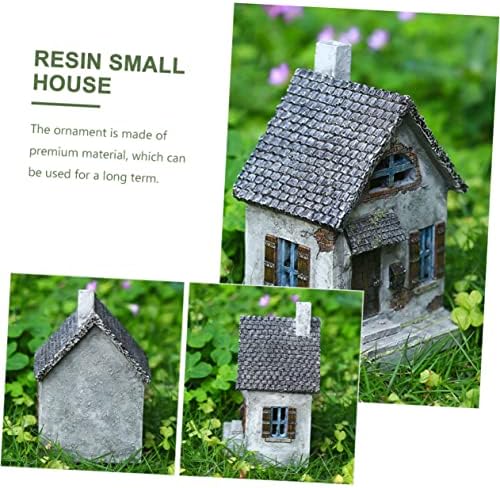 Garden House Shape Decor Resin Small House Miniature Home Outdoor Decoration - Image 6