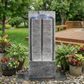 39" Modern Outdoor Water Fountain with LED Lights, Freestanding Waterfall by Unknown