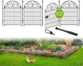 Getlay Tall Garden Fencing Animal Barrier with Gate, 32 Inch(H) 4 Panels Dog Fence Outdoor for Yard, Total Length 8.8 Ft Decorative Fence for Garden│Patented by Getlaygardenfence