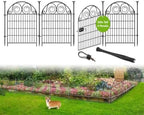 Getlay Tall Garden Fencing Animal Barrier with Gate, 32 Inch(H) 4 Panels Dog Fence Outdoor for Yard, Total Length 8.8 Ft Decorative Fence for Garden│Patented by Getlaygardenfence