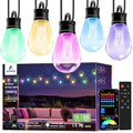APPECK RGBW Outdoor String Lights 50ft, Smart Patio Light with 15 LED Bulbs by APPECK