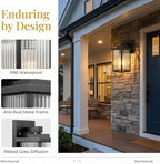 2 Pack Matte Black Porch Light, Rust-Resistant Outdoor Wall Light - Image 5