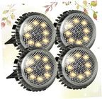 Lurrose 4pcs LED Solar Ground Lamp Outdoor Disc Lighting for Garden - Image 6