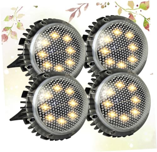 Lurrose 4pcs LED Solar Ground Lamp Outdoor Disc Lighting for Garden - Image 6