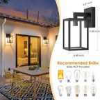 MATAMEYE Outdoor Wall Light, Waterproof Exterior Porch Lighting Fixture - Image 2