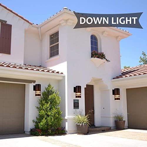 rosykite Brown Outdoor Wall Sconce, Modern Patio Exterior Light Fixture - Image 6