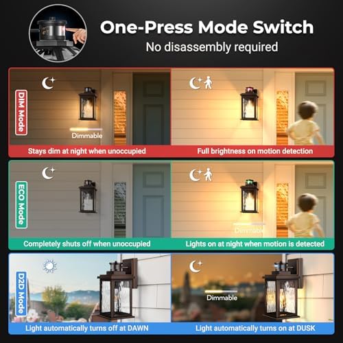 VIANIS Motion Sensor Outside Light for House, Aluminum Porch Lights Outdoor - Image 3