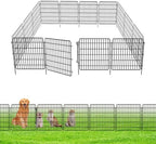 5 Panels Garden Fencing Animal Barrier with Lock, 24 in(H) X 10 Ft(L) Dog Fence Outdoor for Yard Rustproof No Dig Decorative Tall Garden Fence Metal Wire Panel Border Rabbit Ground Stakes Fencing by KYATE
