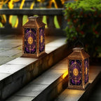 Solar Hanging Lantern Golden Celestial Compass Radiant Sun Purple Galaxy Waterproof LED Lights Decor Patio Yard Lawn Porch Lamp, Birthday Gift for Mom Women Garden Outdoor Decor - Image 6