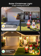 Minetom 6PC 240FT Christmas Outdoor Solar String Lights Waterproof 600 LEDs - Image 2