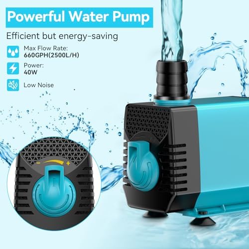 Antfraer Pond Filter with Pump Kits, Pond Filters for Outdoor Ponds Built In 660GPH Pond Pump, Pond Filter Box Suitable for Garden, Fountain, Pond, Animal Sink, Waterfall, Aquarium-Corded Electric - Image 6