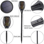 96 LED 3-Lighting Modes Solar Torch Light Dancing Flickering Flame Lamp (2 Pack) - Image 4