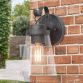 LNC Outdoor Wall Light Fixtures, Exterior Wall Mount with Clear Glass Shade, Outdoor Wall Sconce in Matte Antique Silver Finish, E26 Socket by LNC