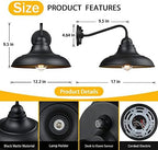 12" Dusk to Dawn Outdoor Wall Sconces Farmhouse Barn Light Outdoor Wall Lights Exterior Wall Lighting Fixture for Porch Entryways, 1 Pack - Image 2