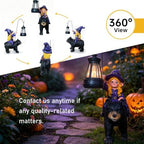 Garden Gnome Decoration, Funny Resin Solar Gnome Statue for Lawn Patio Yard Outdoor Decor, Bear Riding Gnome Figurine with Lantern, Gift for Women and Men (Gnome-H) - Image 3