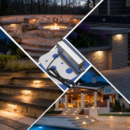 JESLED 12 Pack 4 inch Retaining Wall Lights, Low Voltage Landscape Lighting - Image 6