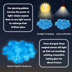 Landical 100 Pcs Large Glow in The Dark Rocks 1.8 Inch Garden Stones,Blue - Image 5