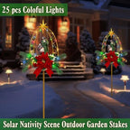 Solar Nativity Scene Outdoor,Resin Nativity Set Christmas Garden Stakes - Image 3