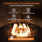 COSIEST 42 inch Outdoor Propane Fire Pit Coffee Table w Concrete Round Base Patio Heater, Certified, 50,000 BTU Stainless Steel Burner, Free Lava Rocks, Wind Guard, Rain Cover, Gray - Image 5