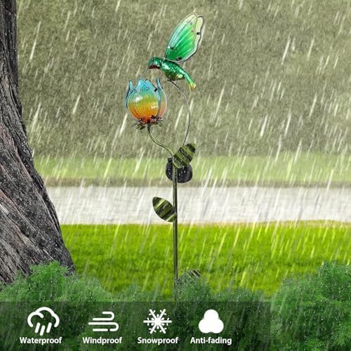 6 Pack Solar Lights (Flower & Animal Solar Light Green) - Image 6