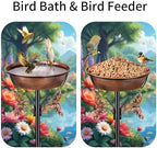 40In Metal Bird Bath for Outdoors,Removable 3" Deep 13" Dia Bowl Heavy-Duty Base,Standing Birdbath Feeder Rust-Proof Birdbaths for Garden Yard Patio Lawn Decor - Image 5