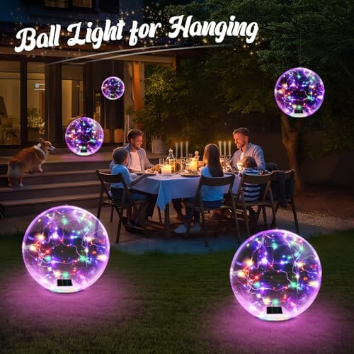 Floating Pool Lights, 15 Inch RGB Colorful Solar Pool Light That Float, IP68 Waterproof Inflatable Light Up Pool Balls, Float or Hang Solar Floating Lights for Pool, Wedding, Party Decor - 2PC - Image 6