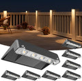 NIORSUN Solar Deck Lights Outdoor 8 Pack, IP65 Waterproof Large Size LED Stair Lights with Lenses, Auto ON Off Warm White Step Lights for Outside, Deck, Patio, Fence, Yard, Pathway and Railing Decor by NIORSUN