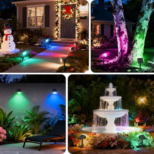 Solar Spot Lights Outdoor, Landscape Spotlights, 12 Pack, Colored - Image 6