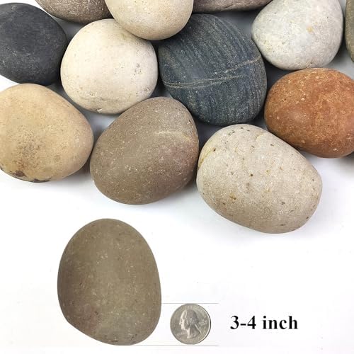 Large River Rocks for Landscaping, 3-4 Inch Mixed Colors Pebbles for Plants and Garden, Premium Rocks for Flower Beds, Indoor Fountains, Paths, Backyards, Fish Tanks(20lbs Bulk) - Image 3