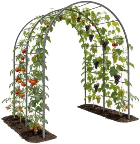Anleolife 4x6FT Heavy Duty Double-Arch Garden Trellis for Climbing Plants by AAnleolife