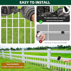 31ft(L) x 13in(H) Animal Barrier Fence, 22 Panels No Dig Garden Fence for Dog Rabbit, Rustproof Anti Digging Barrier, Garden Edging Border Ground Defense for Outdoor, Yard, Patio, White - Image 5
