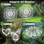 Solar Garden Lights Outdoor, 6 Pack 120 LED Twinkling Firework Lights Decorative with 2 Modes, Outdoor Waterproof Solar Starburst Light for Outside Yard Pathway Garden Decor, White - Image 3