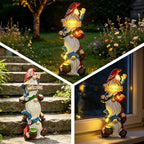 Garden Gnome Statue Solar Lights, Funny Faceless Triple Gnomes Sculptures Spring Decorations Outdoor Porch Patio Lawn Yard Art Balcony Home Decor Figurine, Birthday Gifts for Woman Mom Grandma - Image 6