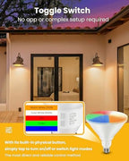 LED PAR38 Outdoor Flood Light Bulbs, RGBCW 5CCT, Not Dimmable, 4-Pack - Image 4