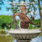 Dragon Water Fountain Décor, Resin Garden Dragon Statue Fountain, Vintage Dragon Waterfall Fountain Sculpture, Vivid Dragon Fountain Ornament for Outdoor Yard Garden - Image 5