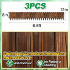 Rustic Pine Wood Garden Fence - 19.8ft Total Length (3pcs 6.6ft L*12in H) Easy to Install Sturdy Wooden Landscape Edging Border, No Fading Planter Fencing for Yard Flower Bed Lawns Pathway Tree - Image 7