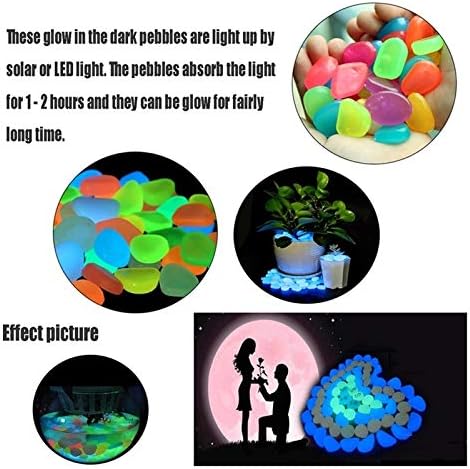 Glowing Stone Green Glowing Pebbles, Glowing Pebbles Glow in The Dark, Garden and Park Decorations, Decorative Resin Gravel for Aquarium Fish Tanks (Size : 300PCS) - Image 6