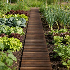 8FT Wooden Garden Pathway Walkway Outdoor Roll Walkway Pavers Patio Floor - Image 4