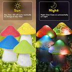 Macarrie 4 Pcs Solar Mushroom Light Outdoor Crack Solar Garden Decor Light - Image 3