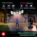 Solar Outdoor Flood Lights, 5-Head 300LED Motion Sensor Security Light, 270° Dusk to Dawn Waterproof Spotlights for wall Backyard Garage, Remote Control, 2 Pack - Image 4