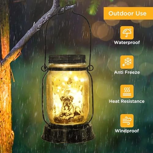 kyoryuger Boxer Dog Gifts for Women/Men Boxer Dog Lovers Solar Lantern Mom Birthday, Mothers Day, Solar Garden Decoration Outside for Yard, Patio,Backyard,Porch, Torches - Image 6