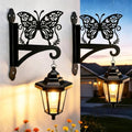 VOOKRY Solar Wall Lanterns Outdoor, Waterproof 2 Pack Hanging Lights with Butterfly Hooks, Wall Mount Sconce with 3 Solar Panels for Patio Porch Yard Garden Decor, Dusk to Dawn 2700K Warm White by VOOKRY