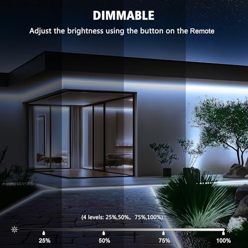 Outdoor Solar Strip Lights 66Ft 640 LED Dimmable Strip Lights with Remote - Image 3