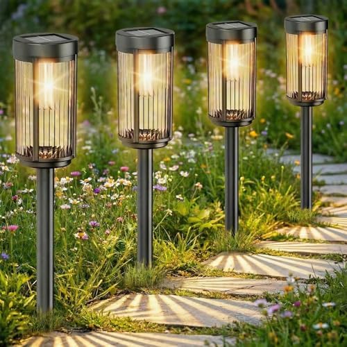 Sparkblaze Solar Garden Lights Outdoor, 12 Pack, Warm White by Lightsmorethanillumination
