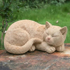 Beige Sleep Statues Outdoor Decorative, Dog Memorial Statue for Yard Lawn Patio Porch, Garden Pet Grave Marker Figures, 9.44" L x 6.29" W x 4.33" H - Image 2
