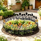 4 Pack Sunflower Garden Fence Metal Butterfly Flower Design - Image 2