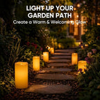 Homemory Outdoor Waterproof Flameless Candles with Auto Light Sensor, Flickering LED Pillar Candles, Dusk to Dawn Battery Operated Fake Candles Lanterns, Porch, Patio, Garden Decor, Set of 6 - Image 4