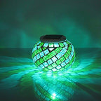 Mosaic Solar Light,MUEQU Outdoor Table Lamps Waterproof Solar Glass Ball LED Garden Lights Color Changing Solar Table Lantern for Patio,Party,Yard,Outdoor/Indoor Decorations Presents (Yellow&Blue) - Image 4