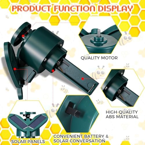 Retisee 6 Pcs Flying Bees for Centerpieces Solar Fluttering Garden Decor - Image 7