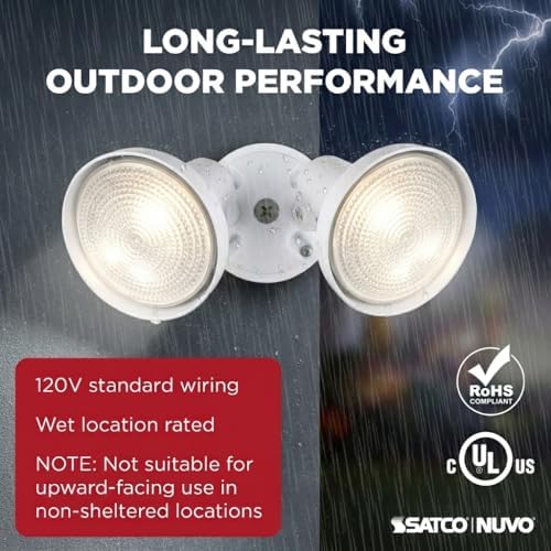 Nuvo Lighting SF77/488 2-Light PAR38 Twin Flood Light, White - Image 3